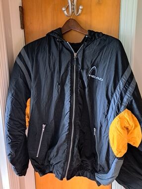 Head Black and Yellow Hooded Ski Jacket